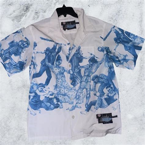 prada blue and white button up|prada button up shirts.